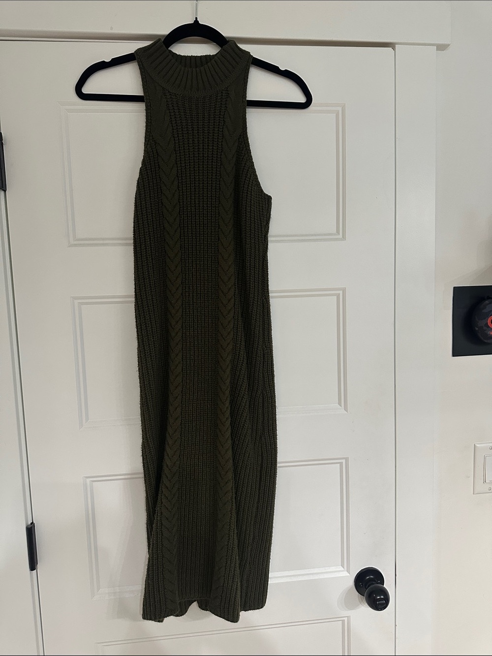 Ribbed Sleeveless Knit Dress - Olive
